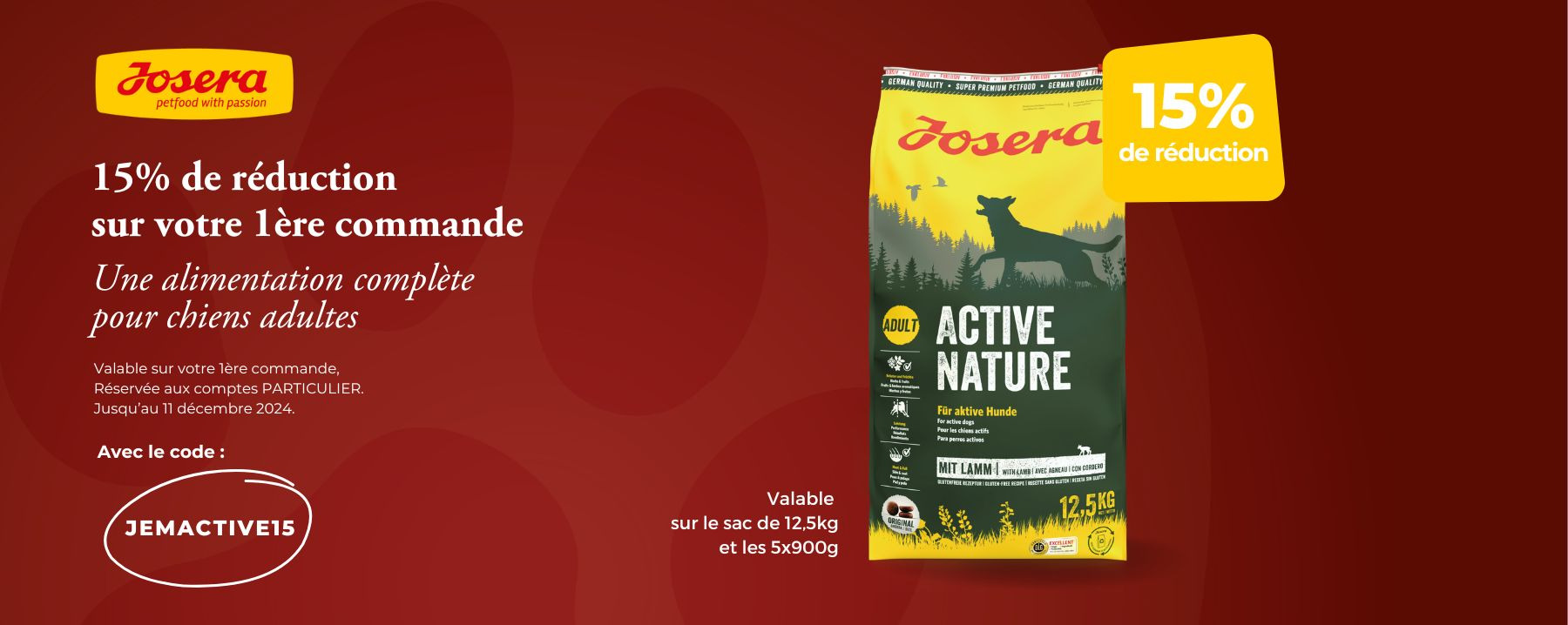 ACTIVE NATURE JOSERA 15% DE REDUCTION